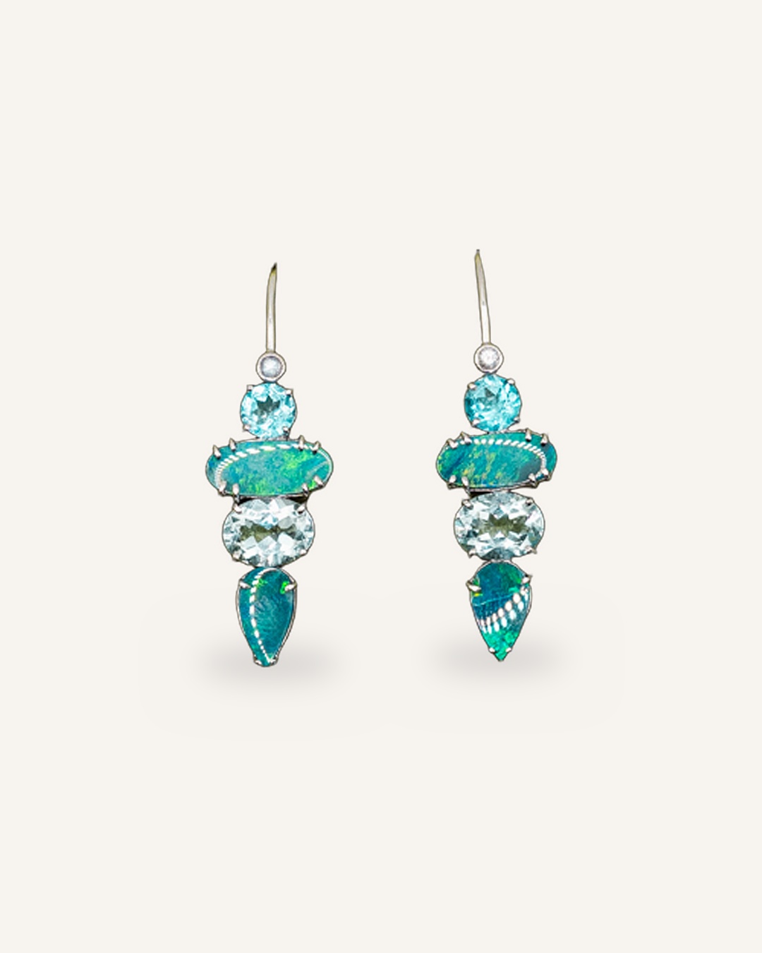 Blue Topaz & Aquamarine Drop Earrings
