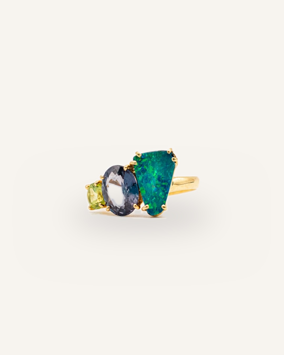 Opal, Spinel & Peridot Ring